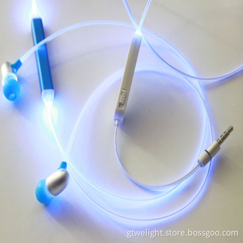 3.5mm Flash Light Earphones with Microphone LED Earphone